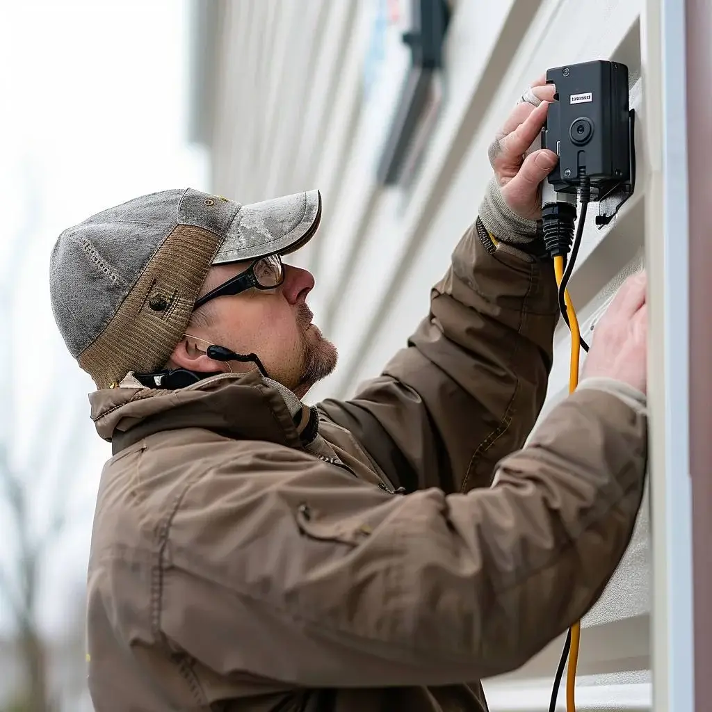 majstor montira kameru